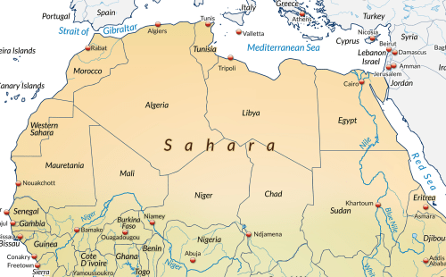Pohjois-Afrikan kartta