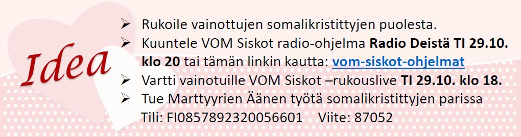 VOM Siskot - Vainotut somalikristityt uuden elämän alkuun